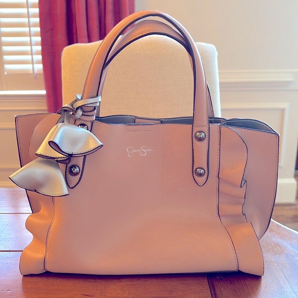 Pale pink leather Jessica Simpson purse